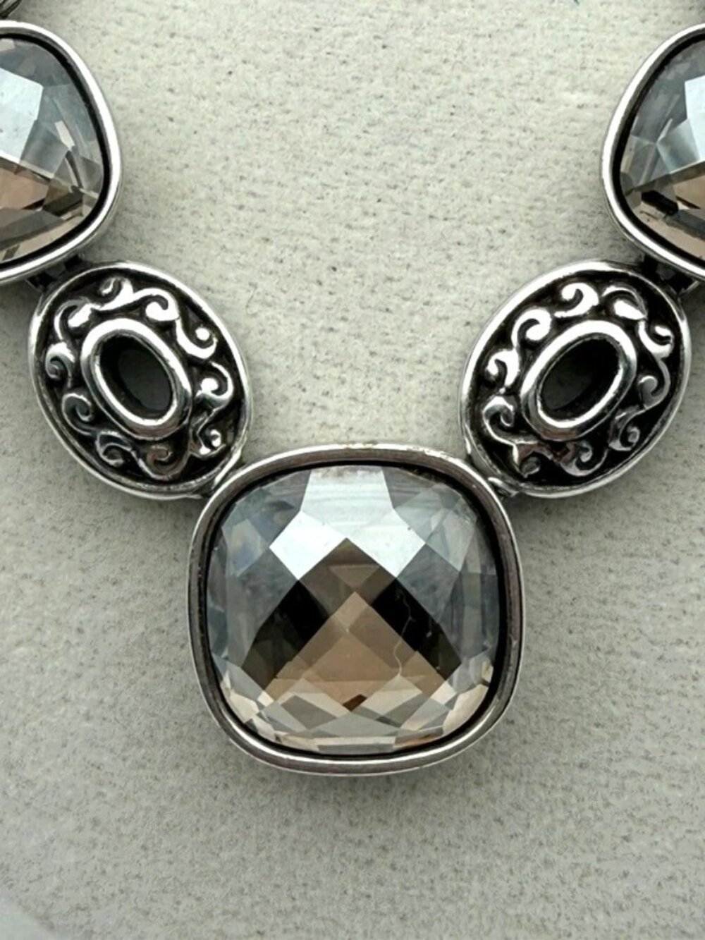 Brighton Venus Rising Statement Necklace Swarovski Crystal Silver Plated - Picture 4 of 9